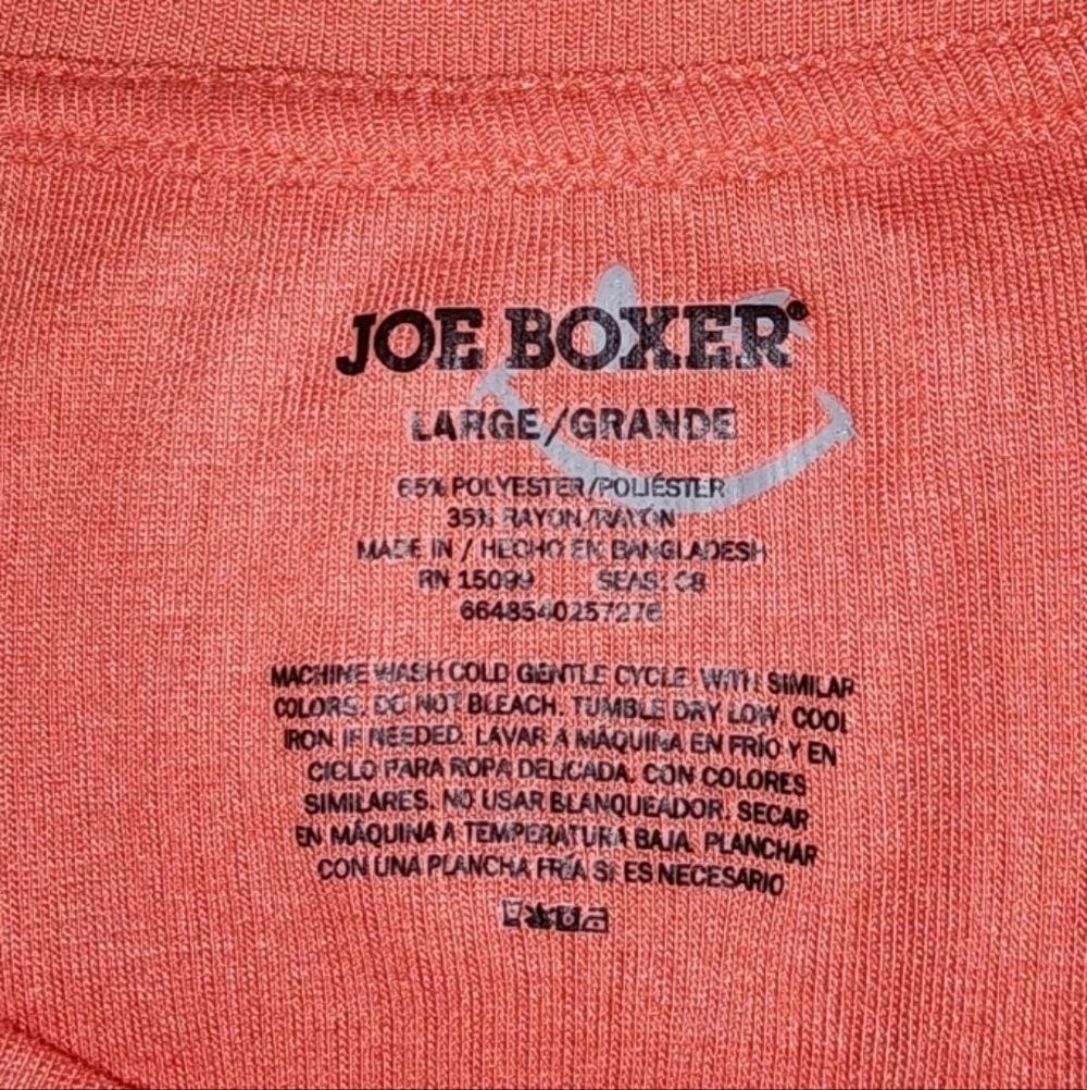 Joe Boxer Ribbed Pajama Set Coral Size L - Picture 10 of 12